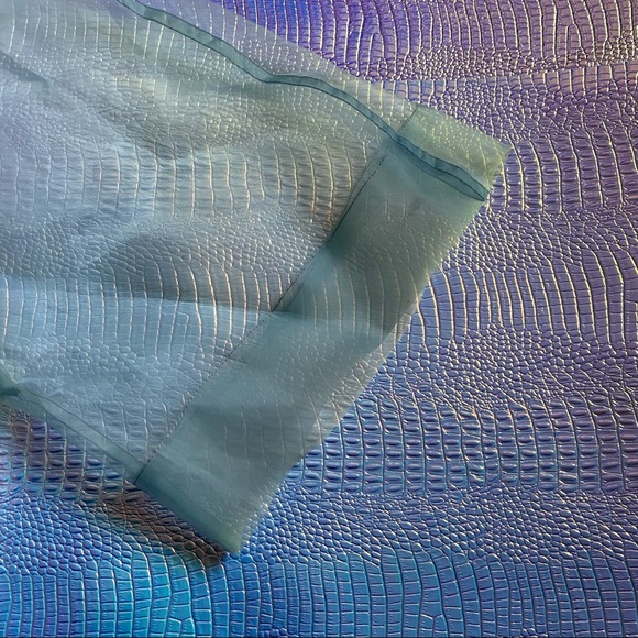 🌈 SOLD 🌈 ECKHAUS LATTA float blouse in liquid blue Japanese organza sheer mesh - Picture 12 of 16